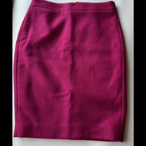 J. Crew | NEW W/ TAGS Plum Knee Length Wool Women's Skirt - Size 0
